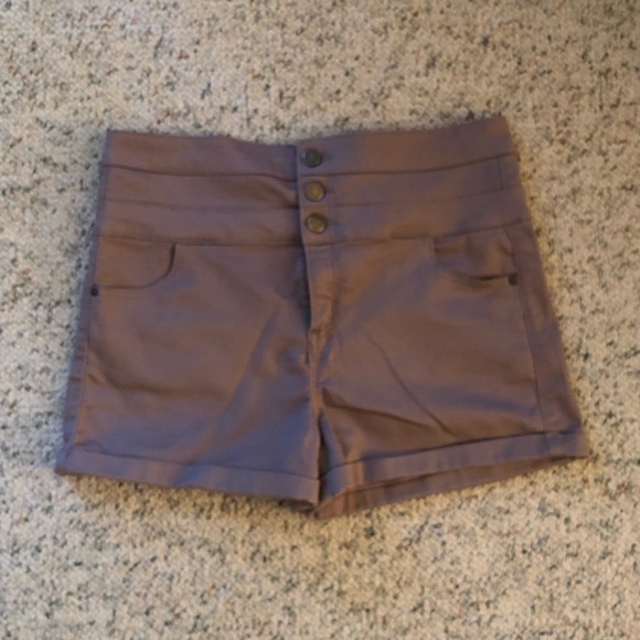 Lavender High Rise Stretch Shorts - Picture 3 of 5